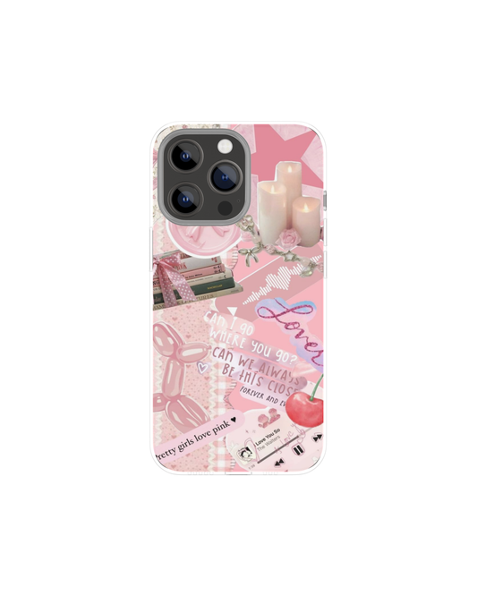 Calm Pink Collage Themed Phone Case