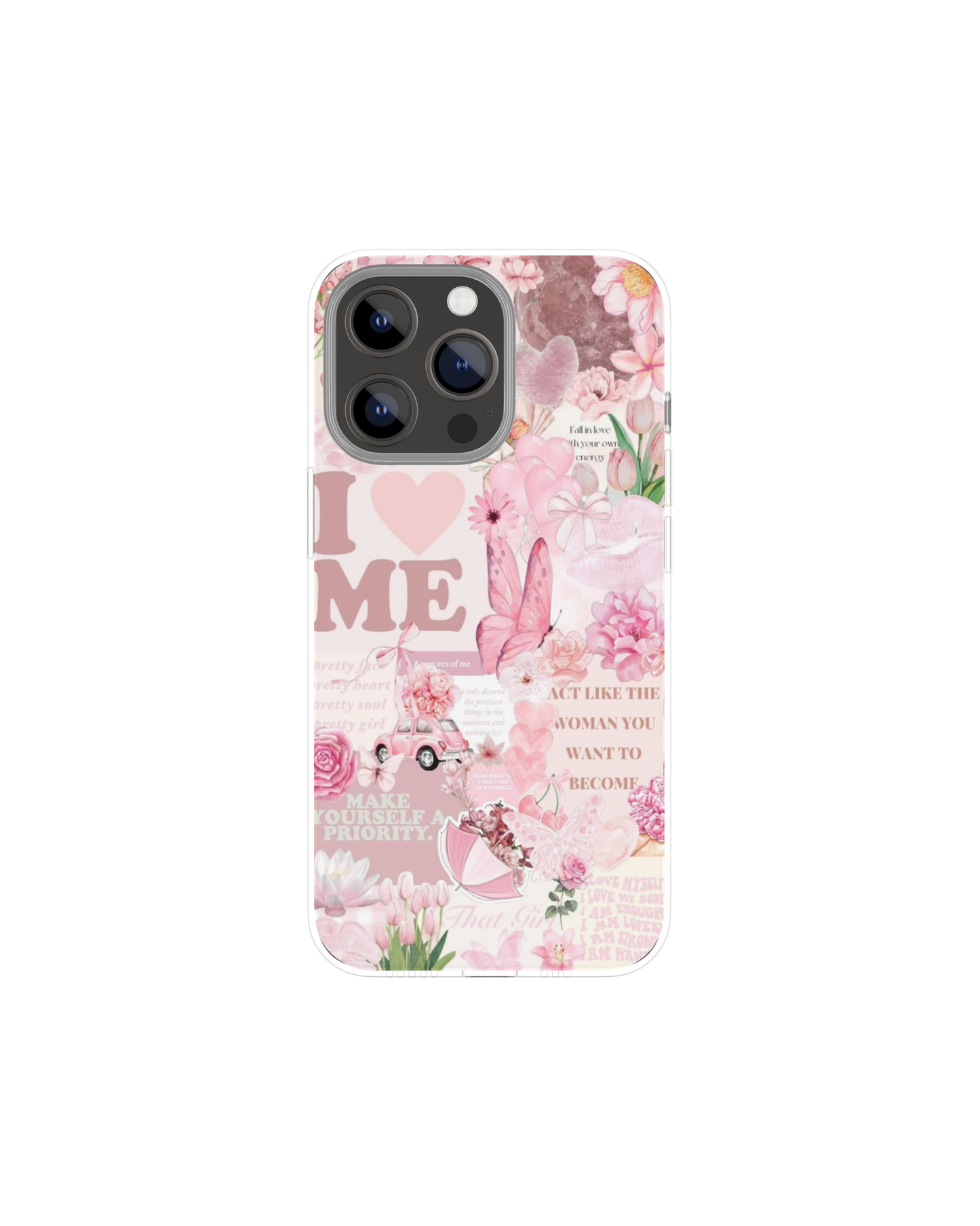 Calm Pink Collage Themed Phone Case