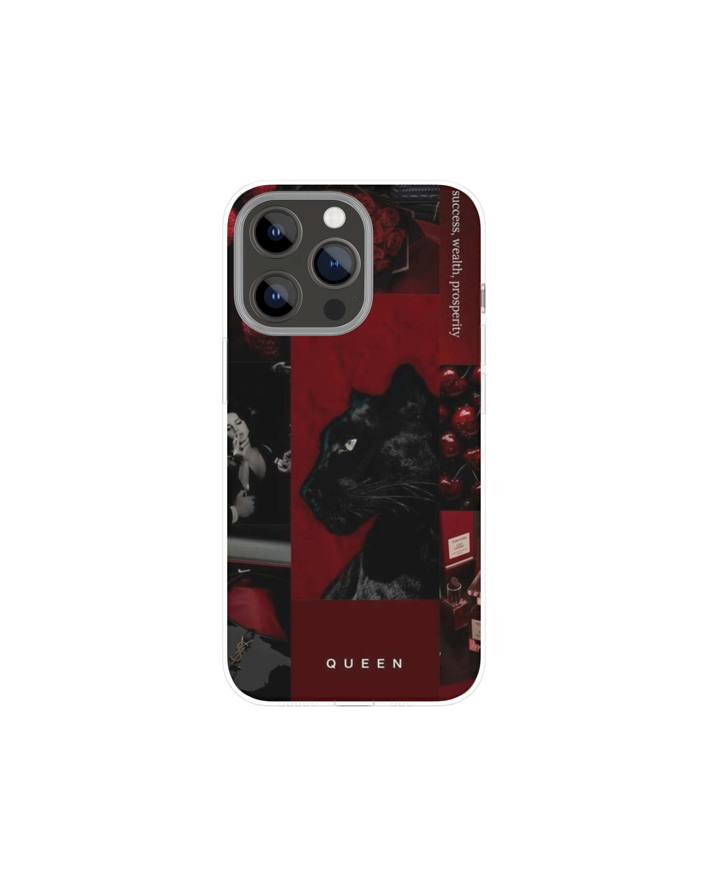 Aesthetic Maroon Collage Themed Phone Case