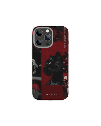 Aesthetic Maroon Collage Themed Phone Case