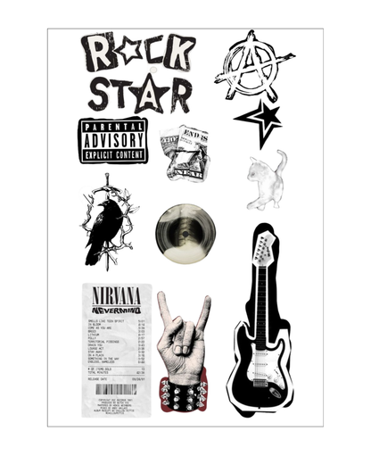 Rock Star Themed Sticker Sheets
