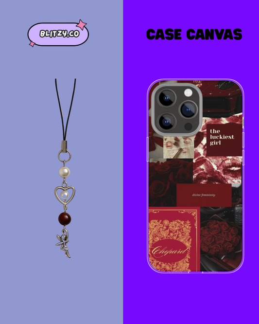 Fairy red themed phone case & charm