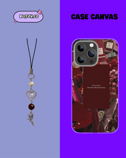 Fairy red themed phone case & charm