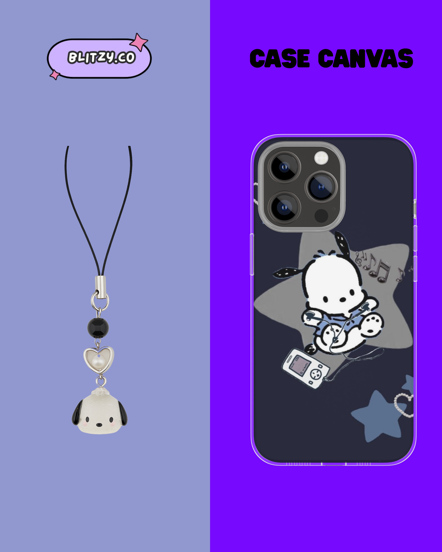 Kawai Pochi inspired Phone Case & Charm