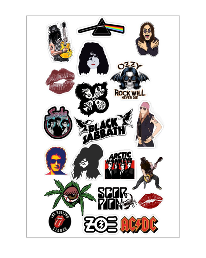 Rock Star Themed Sticker Sheets