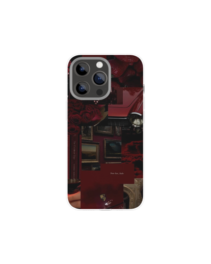 Aesthetic Maroon Collage Themed Phone Case