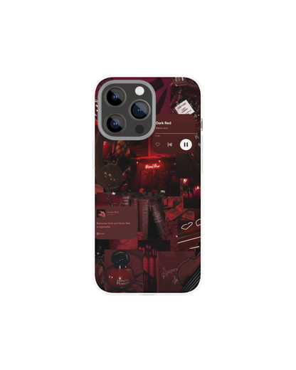 Aesthetic Maroon Collage Themed Phone Case