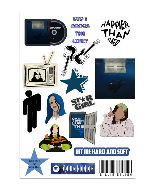 Billie Elish Stickers Sheet