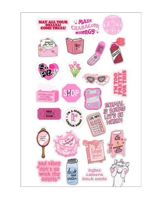 Pink Dreams Themed Sticker Sheets