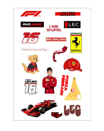 Formula 1 Themed Sticker Sheets