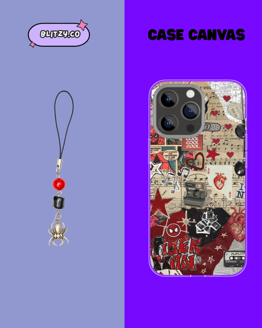 Spidey Themed Phone Case & Charm