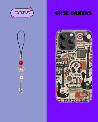 Rockstar Rebel Themed Phone Case & Charm