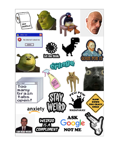 Sarcastic Memes Sticker Sheets