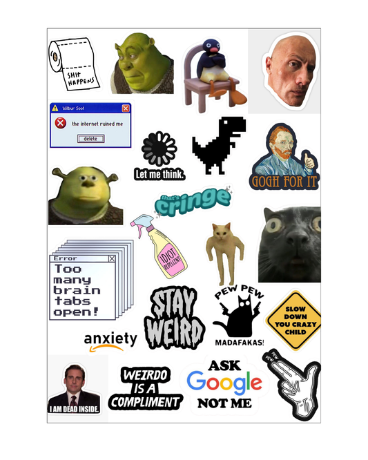 Sarcastic Memes Sticker Sheets