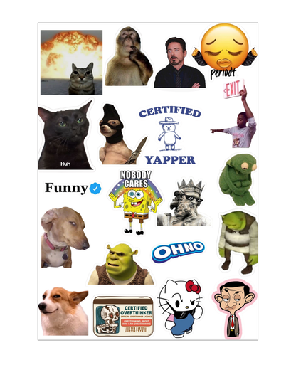 Sarcastic Memes Sticker Sheets