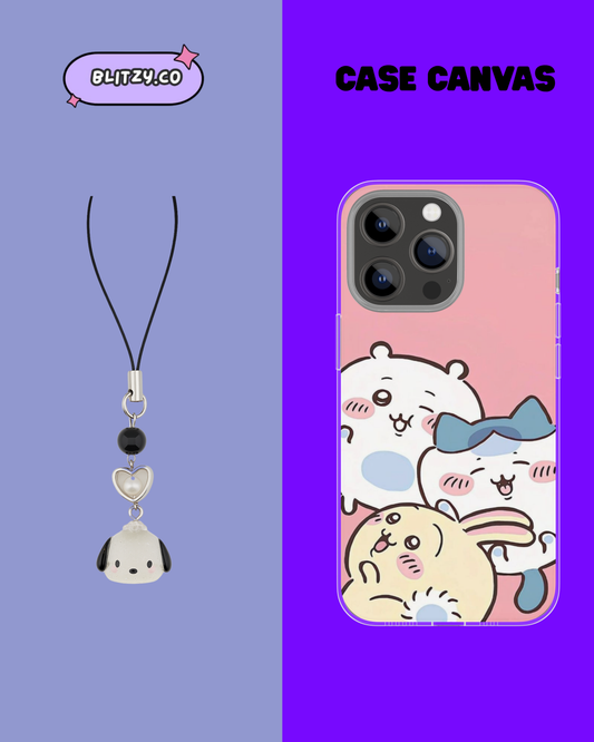 Kawai Pochi inspired Phone Case & Charm