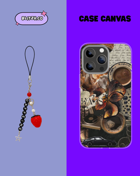 Caffeine Themed Phone Case & Charm